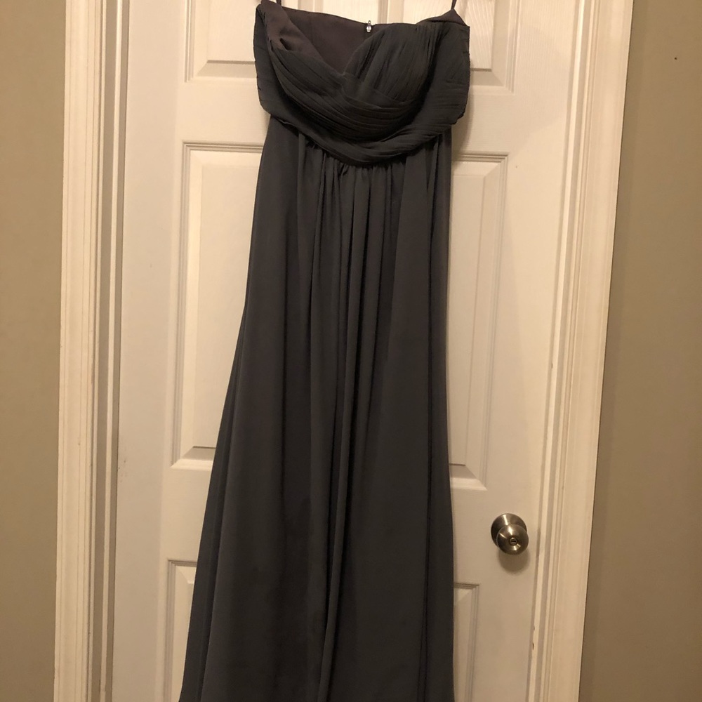 Long gray bridesmaids dress only worn once